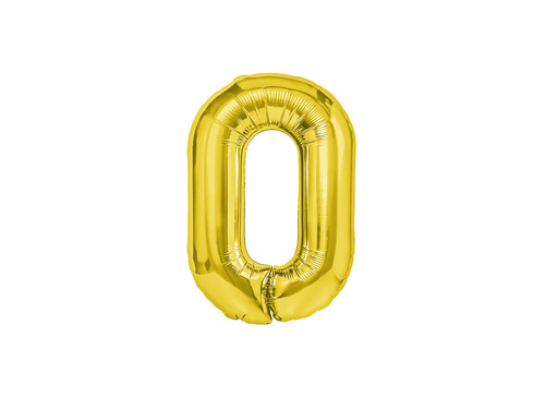 Balon din folie numărul 0 auriu - 40 cm
