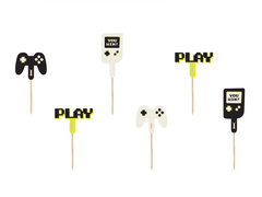 Pickere pentru tort Gamer - 6 buc.