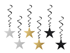 Decorațiuni de agățat stele de purceluș - 6 buc.