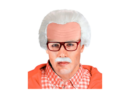 Coafura bunicului cu mustață și ochelari