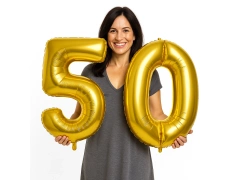 Baloane din folie numărul 50 auriu - 86 cm - 2 buc.