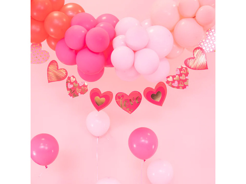 Ghirlandă de hârtie Inimi în modele - 200 cm - 1 buc.