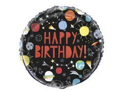 Balon de folie Happy Birthday Cosmos - 46 cm - 1 buc.