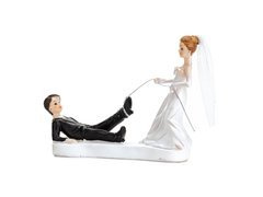 Figurină mire și mireasă cu frânghie - 13 cm.