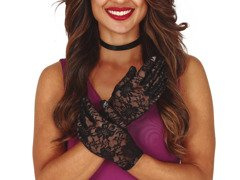 Mănuși din dantelă neagră