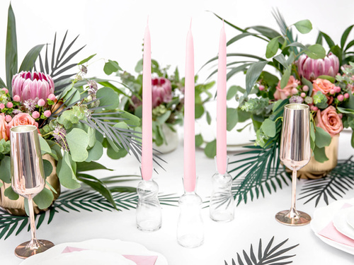 Lumânare con roz deschis - 24 cm - 10 buc.