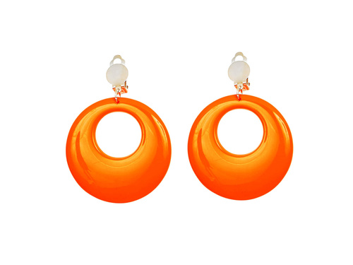 Cercei clip-on neon portocaliu