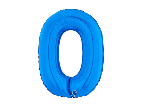 Balon din folie numărul 0 albastru - 26" - 1 buc.