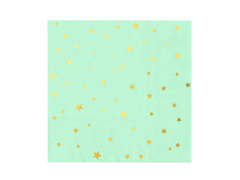 Șervețele de mentă cu stele aurii - 33 cm - 10 buc.