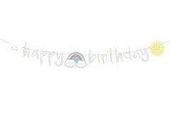 Banner aniversar Rainbow și Cloud - 180 cm - 1 buc.