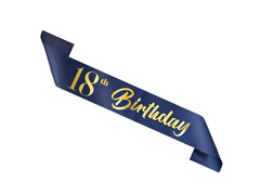 Eșarfă aniversare 18 ani albastru marin - 1 buc.