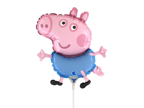 George Peppa Pig balon cu băț din folie - 37 cm - 1 buc.