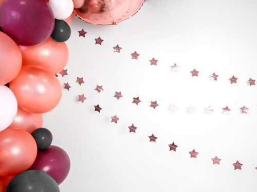 Ghirlandă Banner Stele roz auriu - 360 cm - 1 buc.