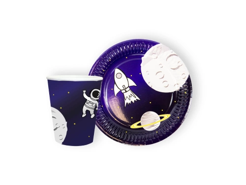 Veselă pentru ziua de naștere Cosmos - 25 buc.