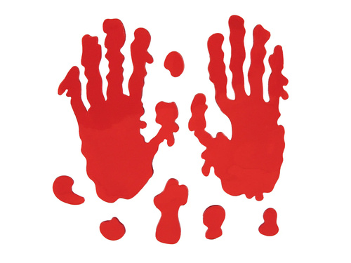 Mâini pătate de sânge gel autocolante - 1 set