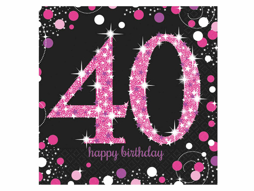 Șervețele pentru a 40-a aniversare - 33cm - 16 buc.