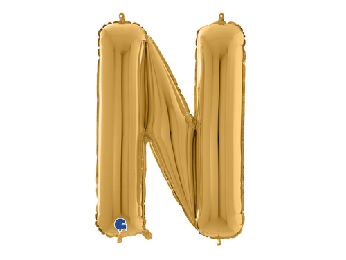 Balon din folie auriu litera N - 66 cm - 1 buc.