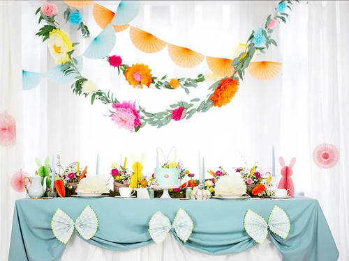 Rozeta de agățat Bunny roz - 30 cm - 1 buc.