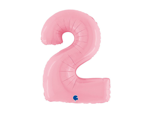 Balon din folie numărul 2 roz pastel - 40" - 1 buc.