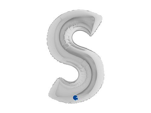 Balon din folie litera S argintiu - 40" - 1 buc.