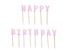 Happy Birthday inscripție lumânări picnic - violet - 1 op.