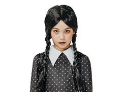 Peruca neagră cu împletituri pentru copii - 1 buc.