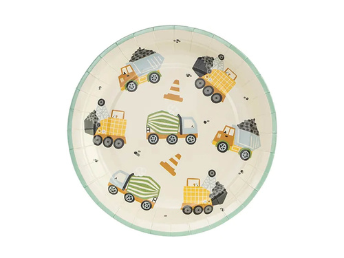 Farfurii aniversare Construcție - 18 cm - 6 buc.