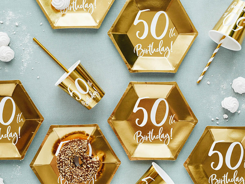 A 50-a aniversare 50h Cupe aniversare! aur - 220 ml - 6 buc.