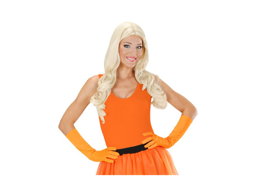 Neon portocaliu mănuși lungi 40 cm