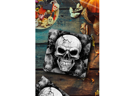 Șervețele cu craniu de Halloween - 33 cm - 12 buc.