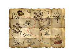 Harta comorii piraților - 4 buc.