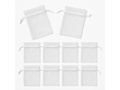 Pungi din organza pentru invitați - alb, simplu - 8,5 x 12 cm - 10 buc.