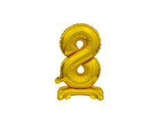 Balon din folie în picioare numărul 8 auriu - 38 cm