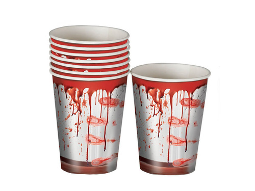 Cupe de Halloween pătate cu sânge - 10 cm - 6 buc.