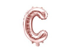 Balon din folie litera "C" roz și auriu - 35 cm