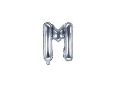 Balon din folie litera "M" argintiu - 35 cm