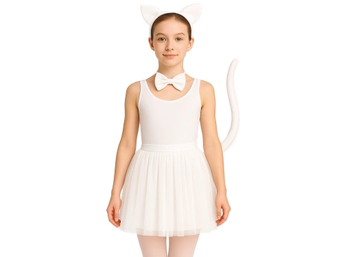 Costum de pisică albă.