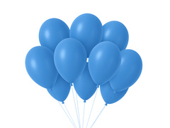 Baloane latex albastru pastel - 10 buc.