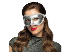 Mască de carnaval argintie - 1 buc.