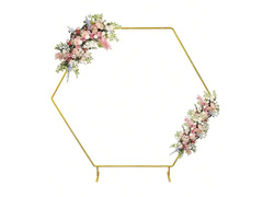 Cadru hexagonal auriu pentru baloane - 200 x 220 cm - 1 buc.