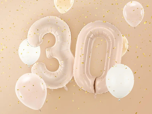 Balon din folie numărul 3 bej închis - 72 cm - 1 buc.