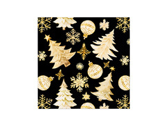 Șervețele imprimate de Crăciun negru - 33 cm - 20 buc.