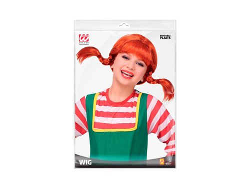 Peruca roșie de fată cu împletituri flexibile