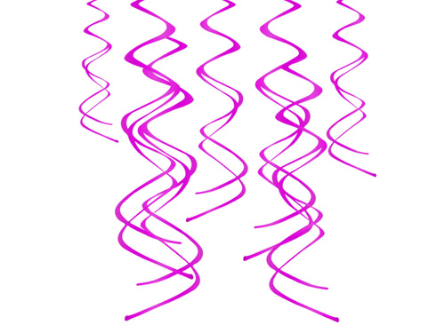 Decorațiune de agățat cu spirale fuchsia - 60 cm - 5 buc.