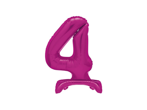 Balon din folie în picioare numărul 4 roz - 76 cm - 1buc.