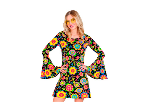 Ținută hippie din anii 1960. - flori colorate