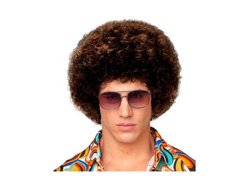 O perucă afro disco maro din anii 1970.