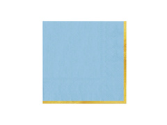 Șervețele de hârtie albastre cu margine aurie - 33 cm - 10 buc.
