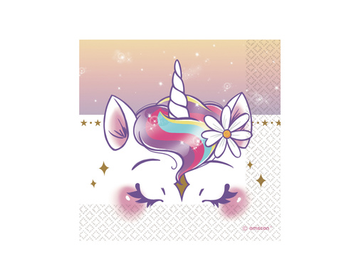 Șervețele aniversare Unicorn - 33 cm - 16 buc.