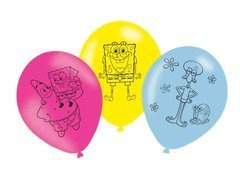 Spongebob Kanciastoporty baloane aniversare din latex - 27.5 cm - 6 buc.
